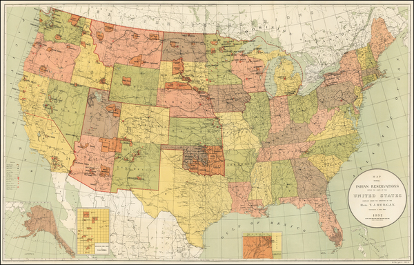 81-United States, Plains, Southwest and Rocky Mountains Map By United States Bureau of Indian Affa