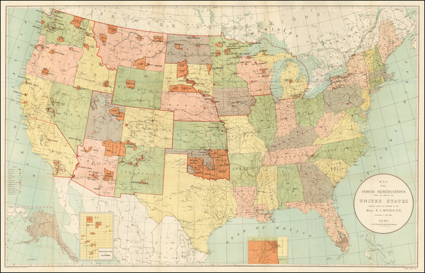 46-United States, Plains, Southwest and Rocky Mountains Map By United States Bureau of Indian Affa
