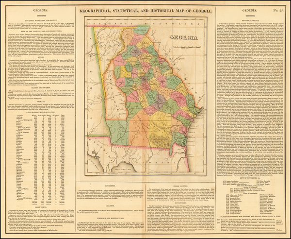 62-Georgia Map By Henry Charles Carey  &  Isaac Lea