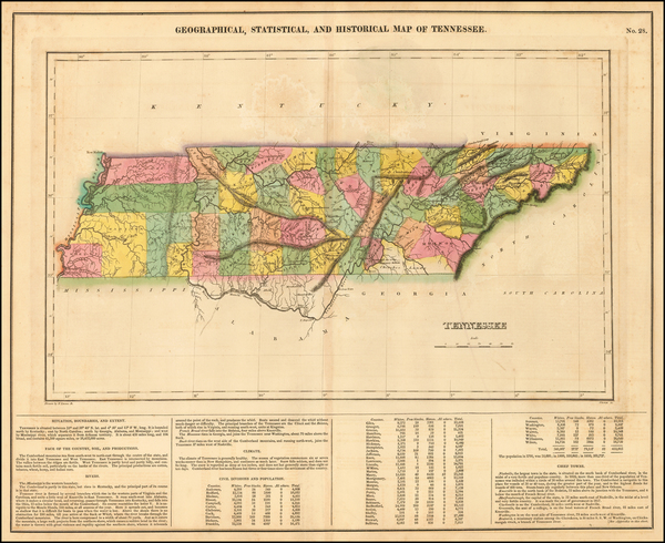 22-Tennessee Map By Henry Charles Carey  &  Isaac Lea