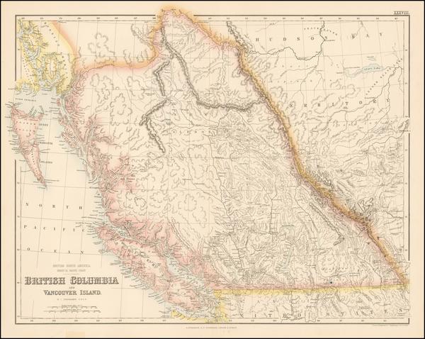 34-Pacific Northwest and Canada Map By Archibald Fullarton & Co.