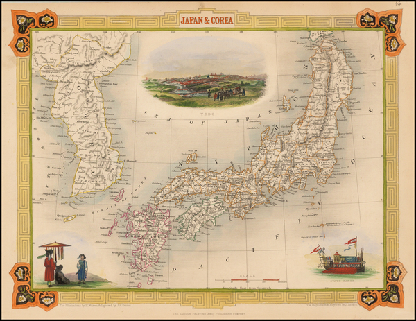 77-Japan and Korea Map By John Tallis