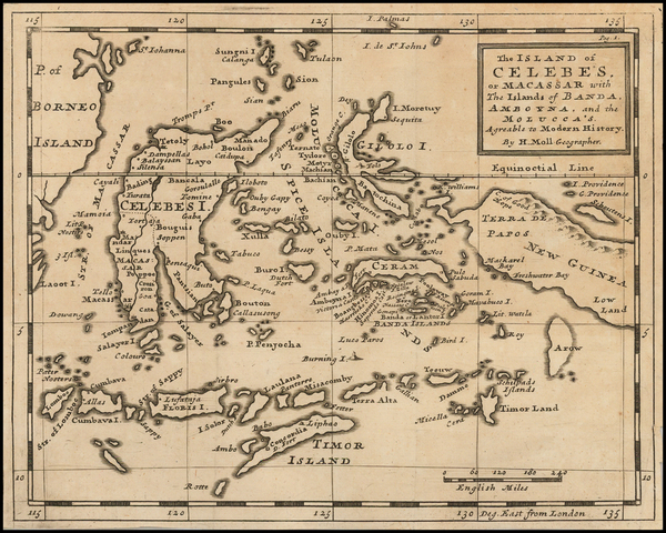 73-Southeast Asia and Other Islands Map By Herman Moll