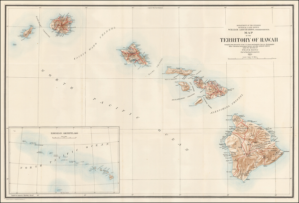 21-Hawaii and Hawaii Map By U.S. General Land Office