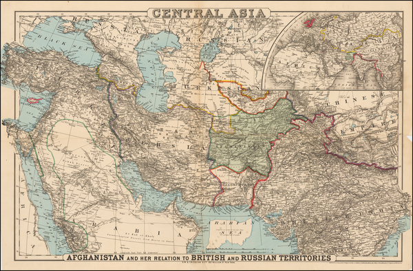 16-India, Central Asia & Caucasus and Middle East Map By G.W.  & C.B. Colton