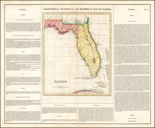 26-Florida Map By Henry Charles Carey  &  Isaac Lea
