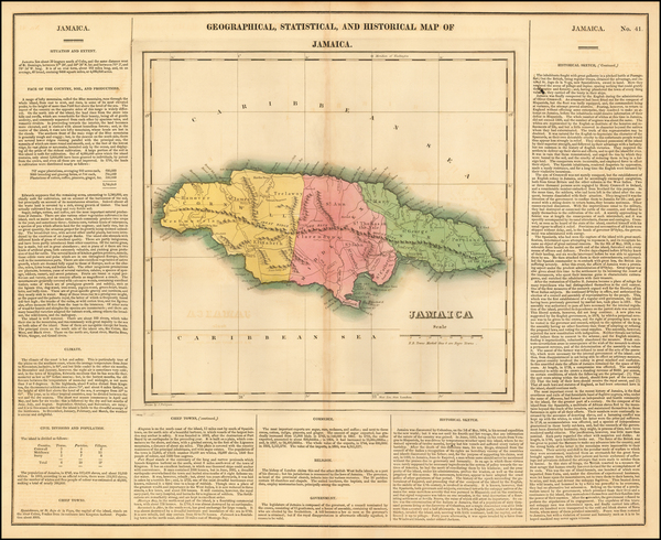 100-Jamaica Map By Henry Charles Carey  &  Isaac Lea