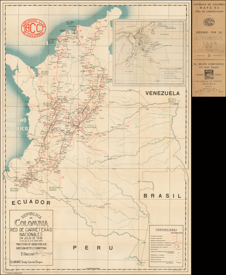 83-South America Map By Automovil Club de Colombia