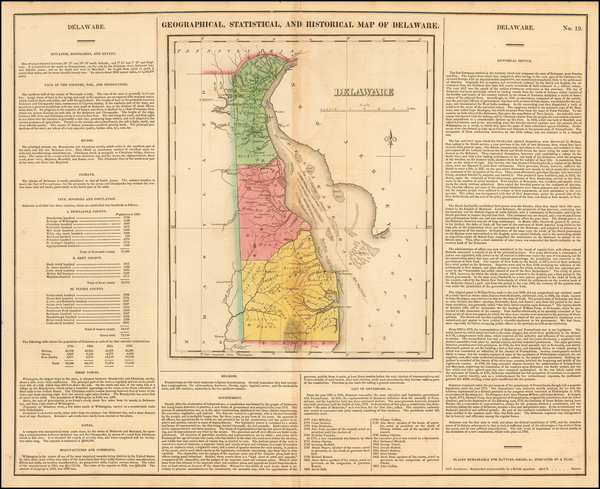 67-Delaware Map By Henry Charles Carey  &  Isaac Lea