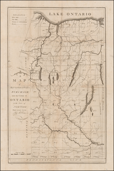 69-New York State Map By Amos Doolittle  &  Augustus Porter