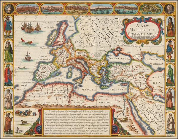 93-Europe, Europe, Italy, Turkey, Mediterranean and Turkey & Asia Minor Map By John Speed