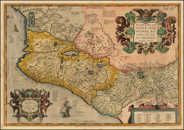 49-Mexico Map By Abraham Ortelius