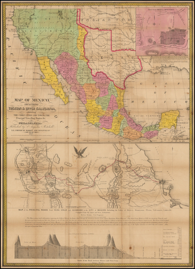 98-Texas, Plains, Southwest, Rocky Mountains, Mexico and California Map By Samuel Augustus Mitchel