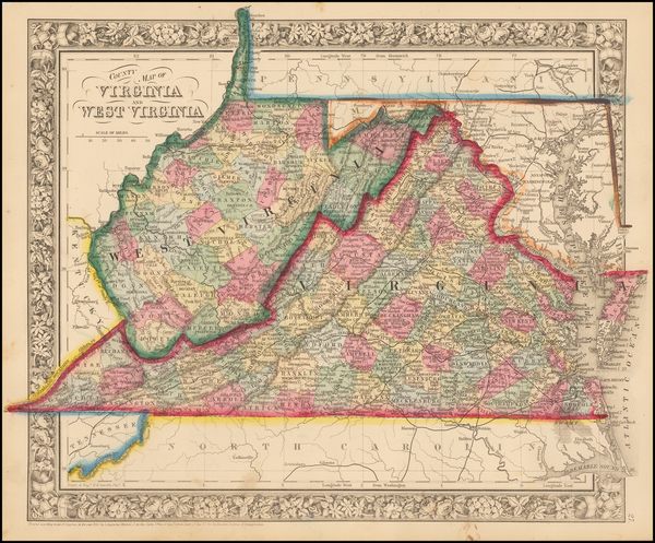 4-Mid-Atlantic and Southeast Map By Samuel Augustus Mitchell Jr.