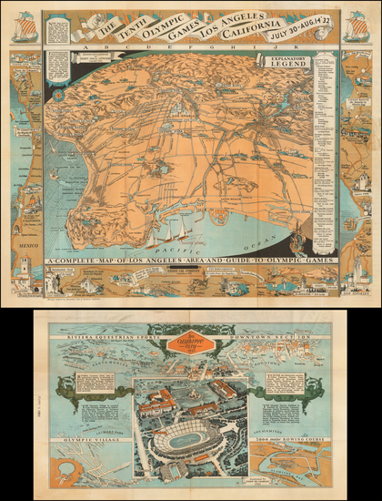 4-California and Los Angeles Map By Mary Hall Atwood