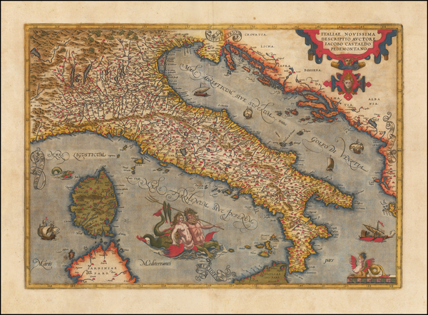 78-Italy Map By Abraham Ortelius