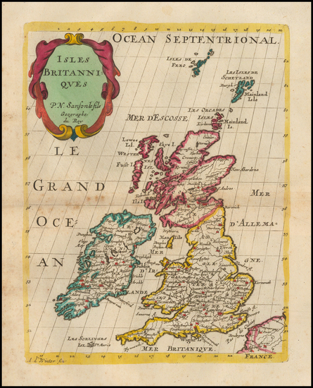 85-British Isles Map By Nicolas Sanson