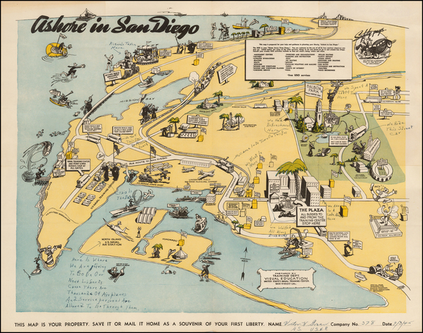 72-California Map By United States Naval Training Center