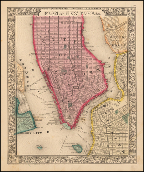 20-New York City Map By Samuel Augustus Mitchell Jr.