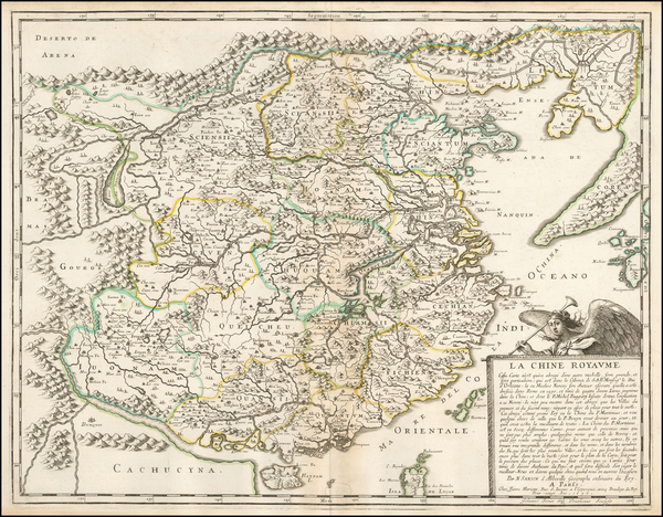 68-China and Korea Map By Nicolas Sanson