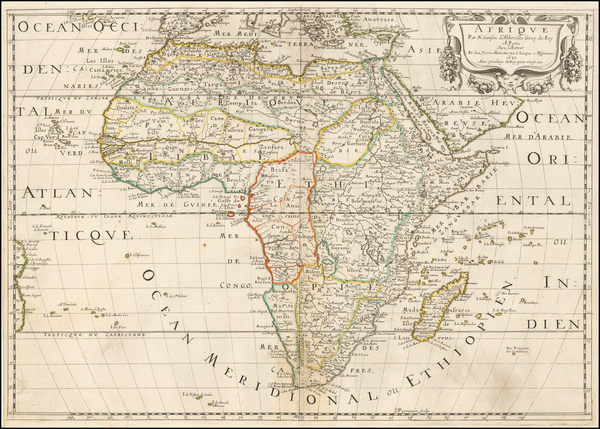 97-Africa Map By Nicolas Sanson