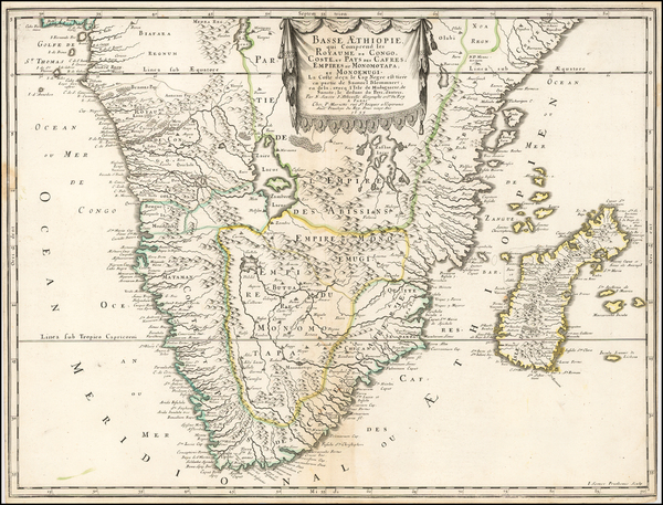 75-South Africa, East Africa and African Islands, including Madagascar Map By Nicolas Sanson