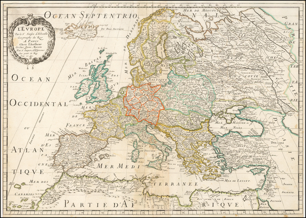 93-Europe Map By Nicolas Sanson