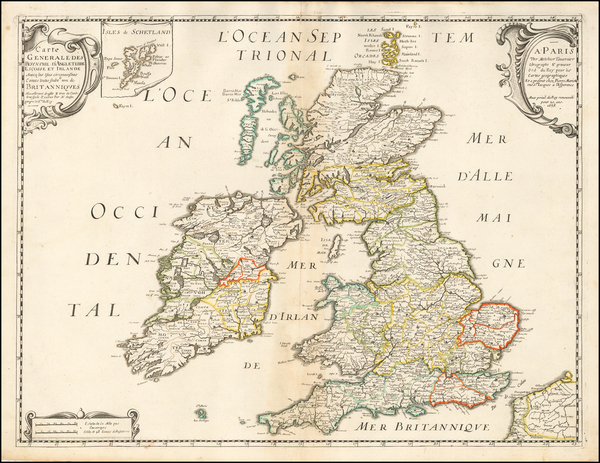 79-British Isles Map By Nicolas Sanson