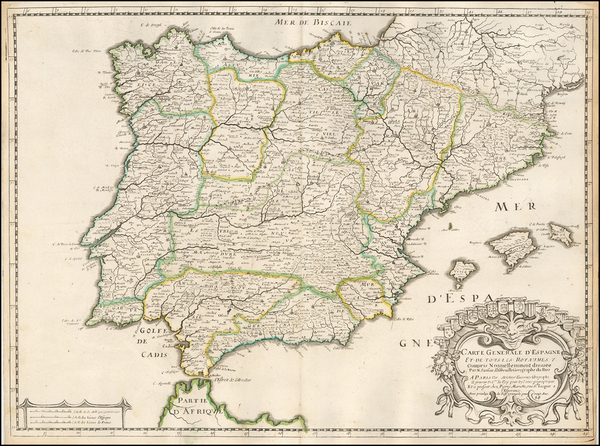 80-Spain and Portugal Map By Nicolas Sanson