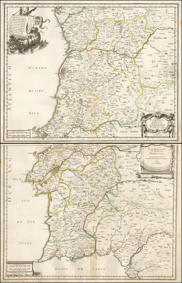 47-Portugal Map By Nicolas Sanson