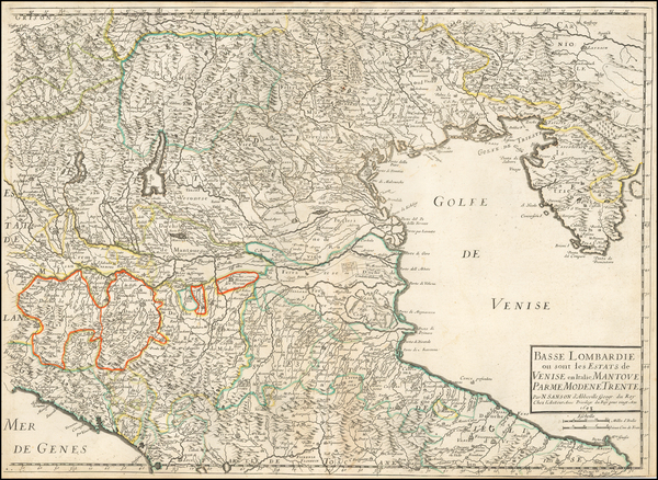 81-Northern Italy Map By Nicolas Sanson