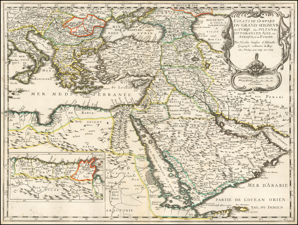 52-Turkey, Mediterranean, Middle East and Turkey & Asia Minor Map By Nicolas Sanson