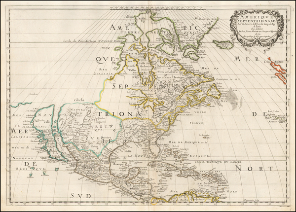 13-North America Map By Nicolas Sanson