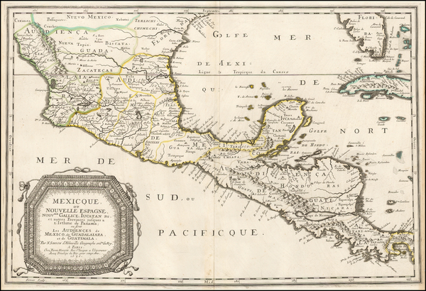 36-Florida and Mexico Map By Nicolas Sanson