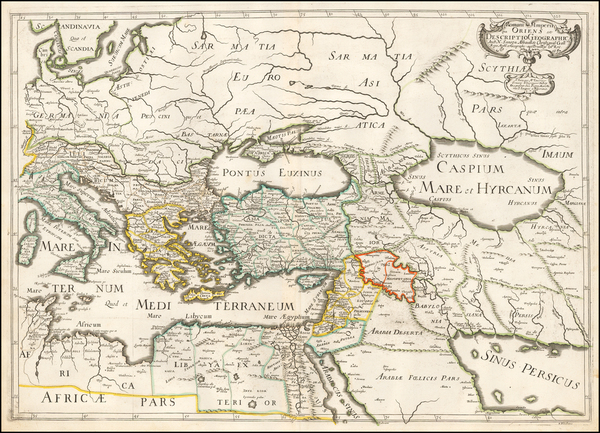 36-Mediterranean and Middle East Map By Melchior Tavernier / Nicolas Sanson