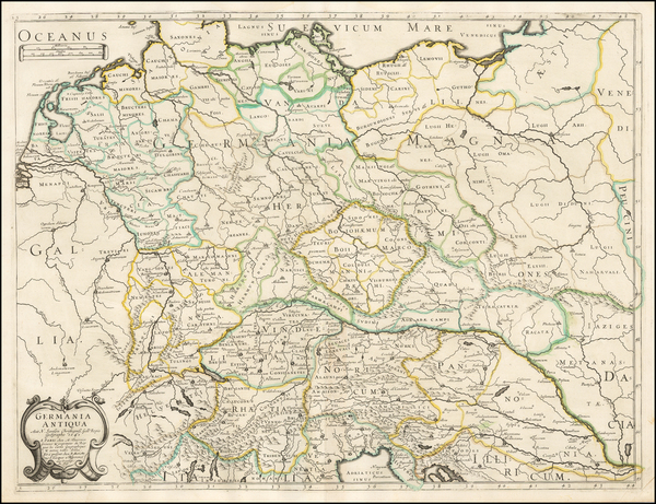 89-Germany Map By Melchior Tavernier / Nicolas Sanson