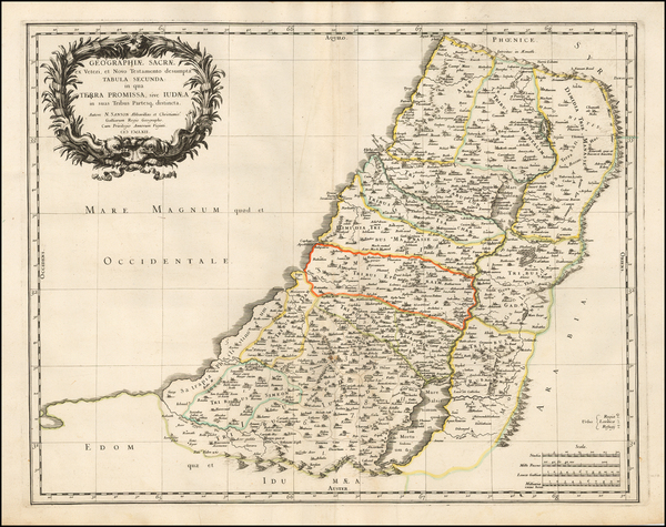 95-Holy Land Map By Nicolas Sanson