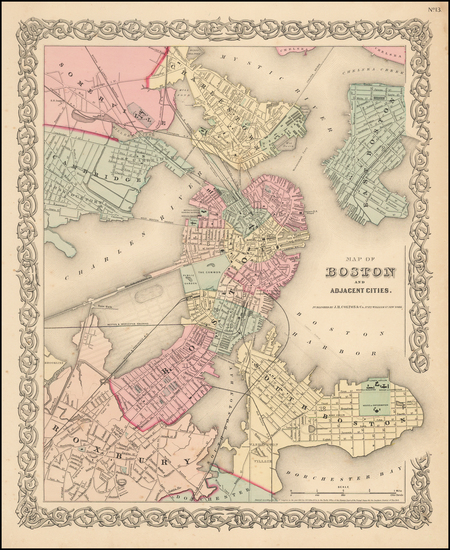 49-New England Map By Joseph Hutchins Colton