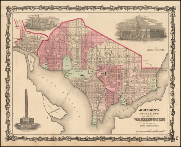 63-Washington, D.C. Map By Benjamin P Ward  &  Alvin Jewett Johnson