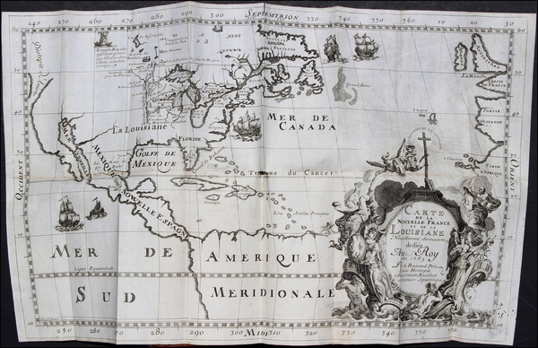 59-South, Midwest, North America and Canada Map By Louis de Hennepin