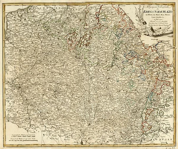 74-Europe, France and Germany Map By Franz Ludwig Gussefeld