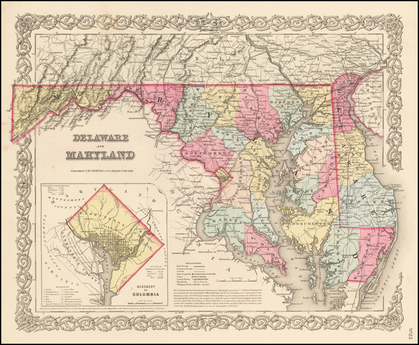 68-Mid-Atlantic Map By Joseph Hutchins Colton