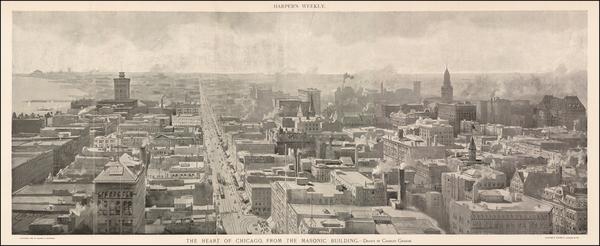 64-Chicago Map By Harper's Weekly