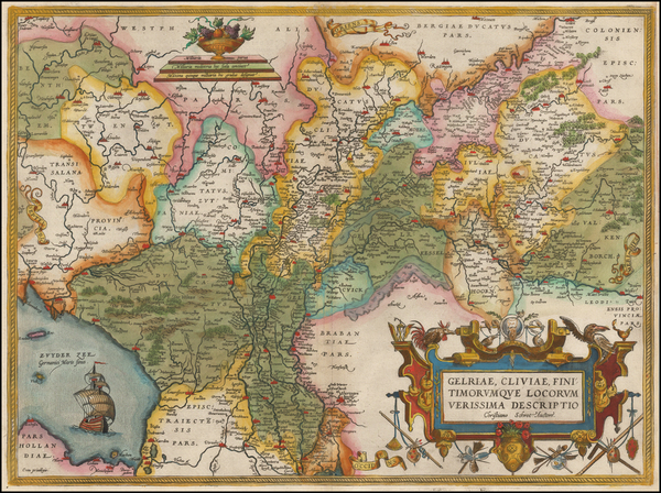 85-Netherlands Map By Abraham Ortelius