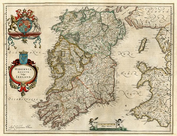 89-Ireland Map By Willem Janszoon Blaeu