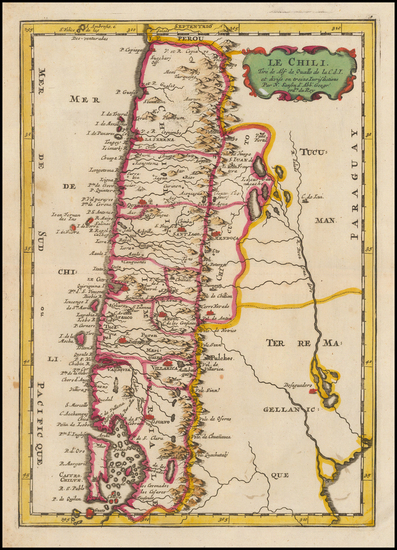 85-South America and Chile Map By Nicolas Sanson