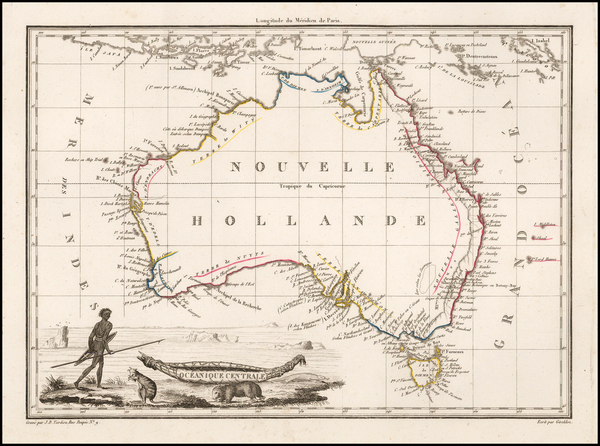 28-Australia Map By Conrad Malte-Brun