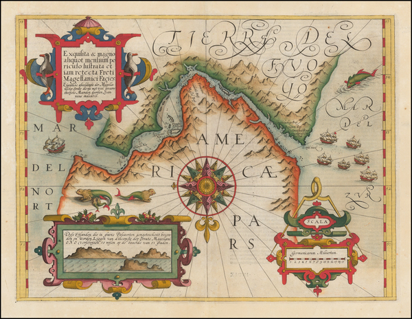 58-Polar Maps and South America Map By Gerard Mercator