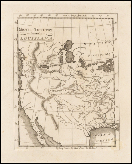 38-Texas, Plains, Southwest, Rocky Mountains and California Map By Mathew Carey