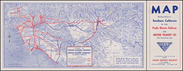 8-California Map By Pacific Electric Railway / Gerald  Allen Eddy